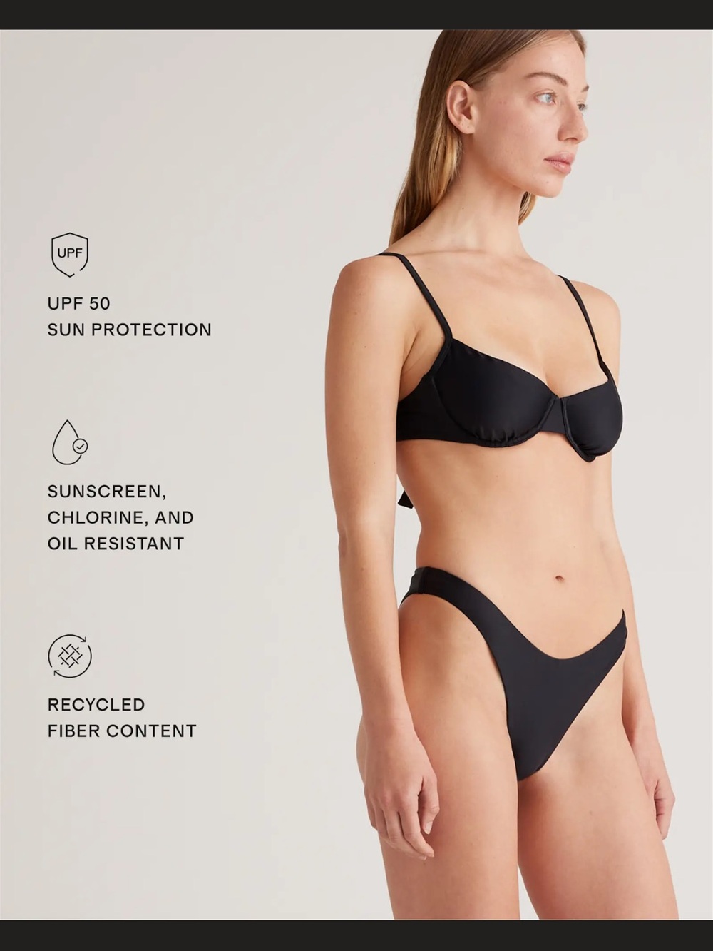 Quince Black Italian Bikini Bottom - NEW - flattering!